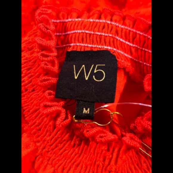 W5 Anthropologie Orange Sleeveless Swiss Dot High Neck Blouse Size M - NWT - Picture 8 of 13